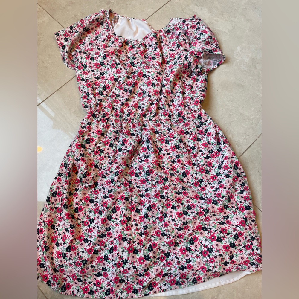 Floral short sleeve sun dress